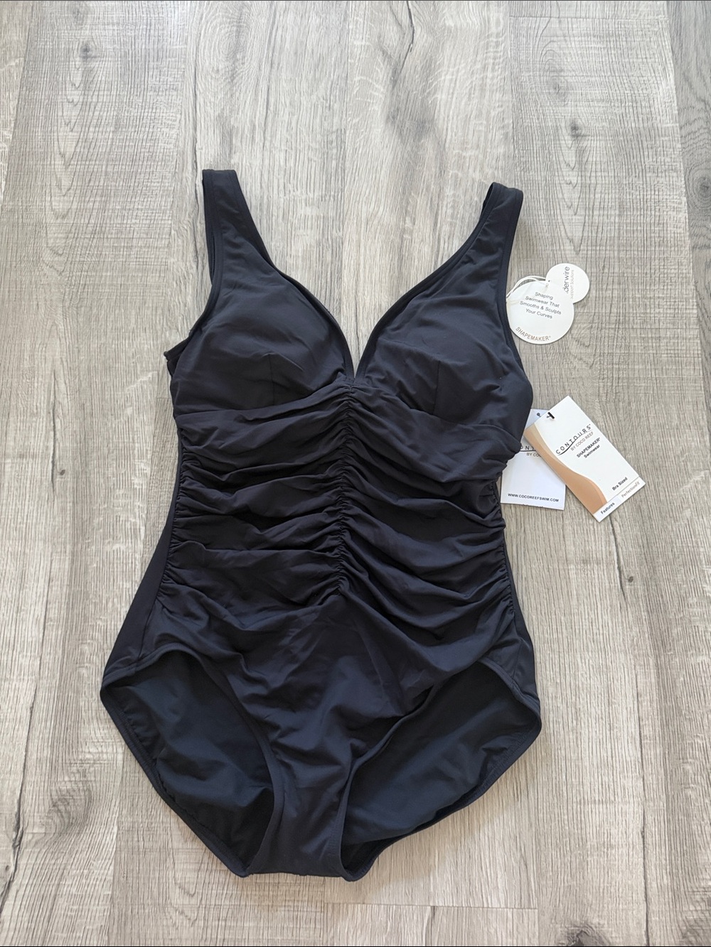 Coco Reef Black Ruched Shapemaker One-Piece Swimsuit
